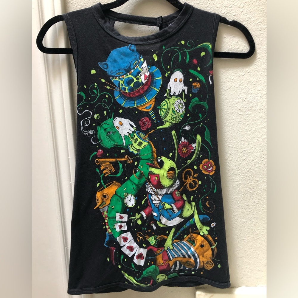 Plazma Lab Alice in wonderland trippy tank top